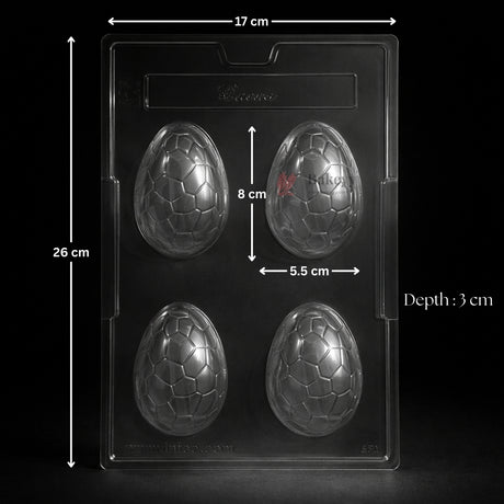 Mould 81 | Crack Pattern Egg Chocolate Mold | 4 Cavity | Pack of 1 