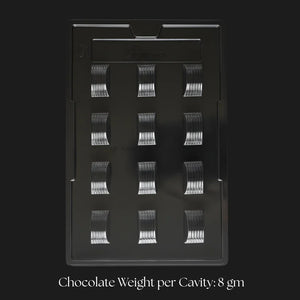 Mould_002_Curved_Chocolate_Mould_with_Ribbed_Texture_12_Cavity_Professional_Chocolate_Making_Mould_Pack_of_1 - Bakeyy.com