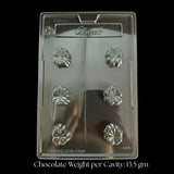 Blossom bonbon chocolate mould tray with 6 cavities from Bakeyy for baking and party favors