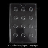 Bakeyy 12-cavity classic cup chocolate mould tray, clear plastic for baking and candy making