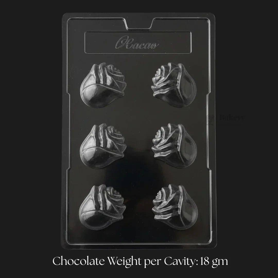 Mould 041 | Rose Flower Chocolate Mould | 3D Floral Chocolate Shape Mould | 6 Cavity | Pack of 1