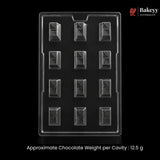 Mould 043 | 12 Cavity Square Geometric Chocolate Mould for Pralines & Bonbons | Pack of 1