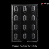 Mould 045 | 12 Cavity Oval Wave Chocolate Mould | Pack of 1