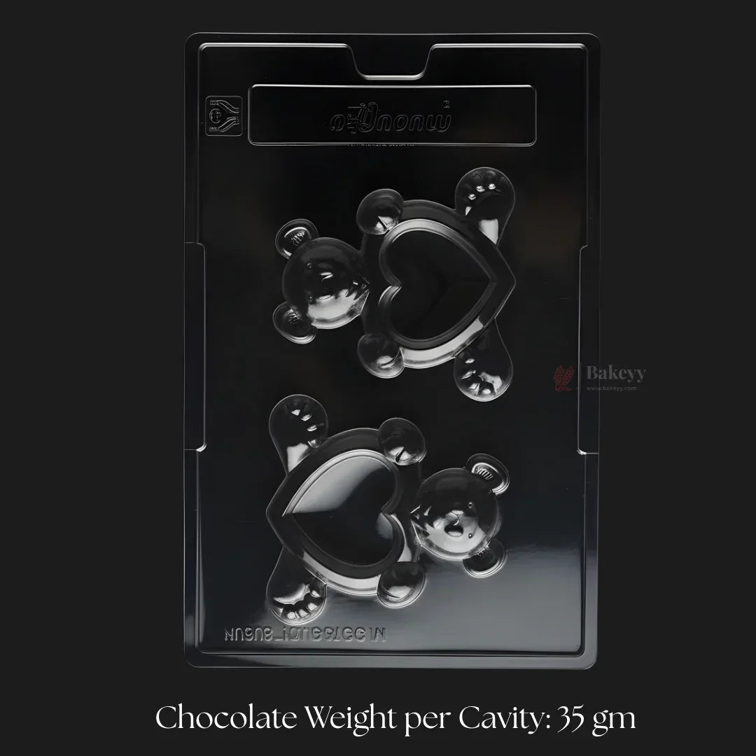 Mould_066_Teddy_Bear_Heart_Chocolate_Mould_2_Cavity_Cute_Character_Chocolate_Making_Mould_Pack_of_1 - Bakeyy.com
