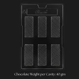 Mould 097 | Wafer Bar Chocolate Mould | Rectangular Wafer Filling Chocolate Shape | 6 Cavity | Pack of 1