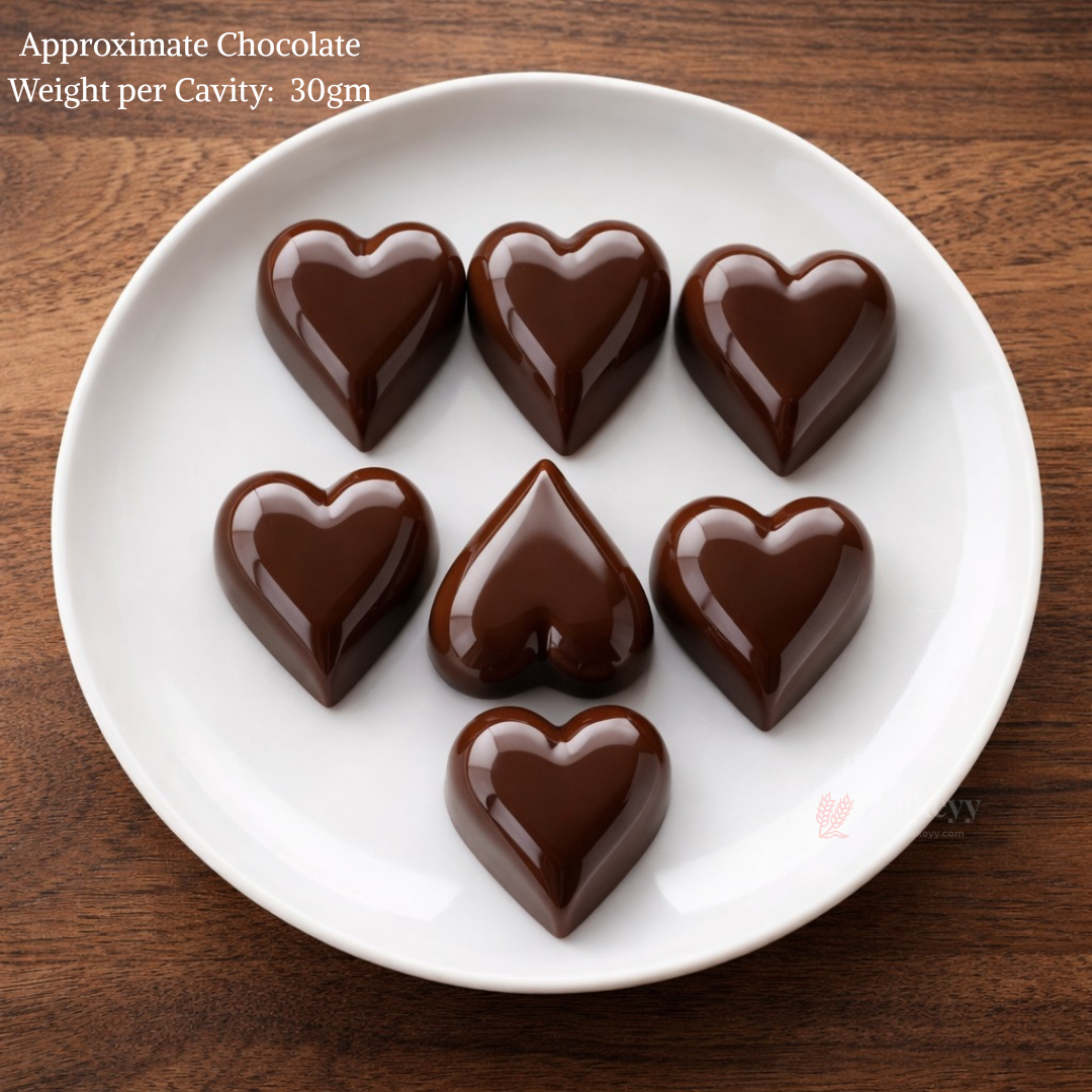 Mould 111 | Heart Shape Chocolate Mould | Baking Accessories | Party Favor Mould | Pack of 1