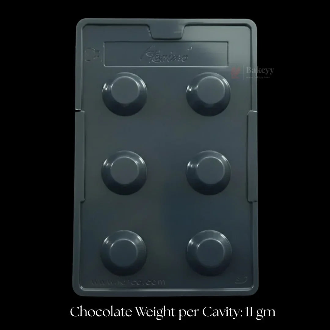 Six cavity dome cylinder chocolate mould tray for baking, available at Bakeyy.com