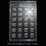 Mould 245 | I Love You Message Alphabet Chocolate Mould | 24 Cavity | Pack of 1