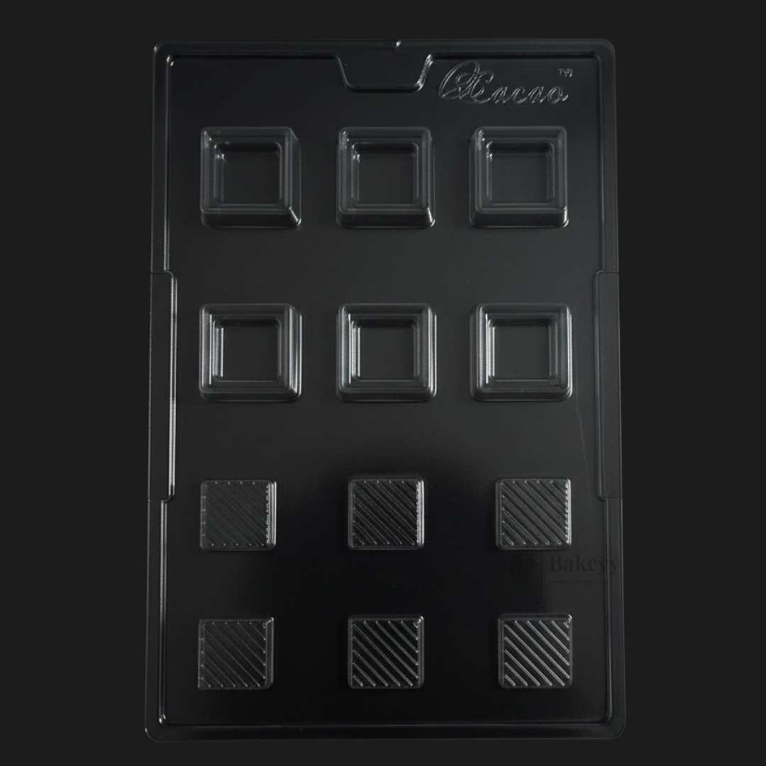 Mould 248-Square with Centre Filling Chocolate Mould Tray | Baking Accessories | Plastic Chocolate Mould | Party Favor Mould | Pack of 1