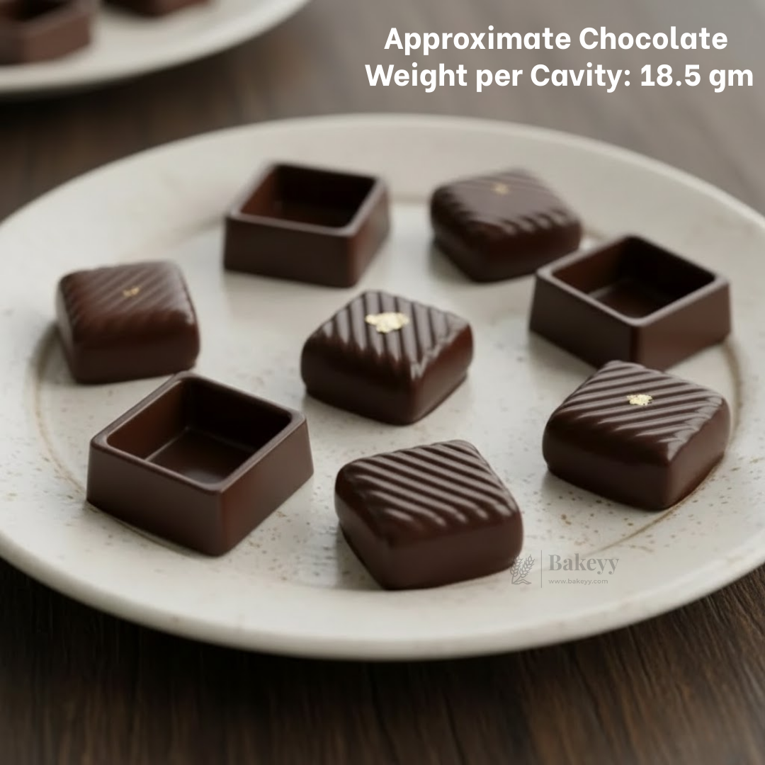 Mould 248-Square with Centre Filling Chocolate Mould Tray | Baking Accessories | Plastic Chocolate Mould | Party Favor Mould | Pack of 1