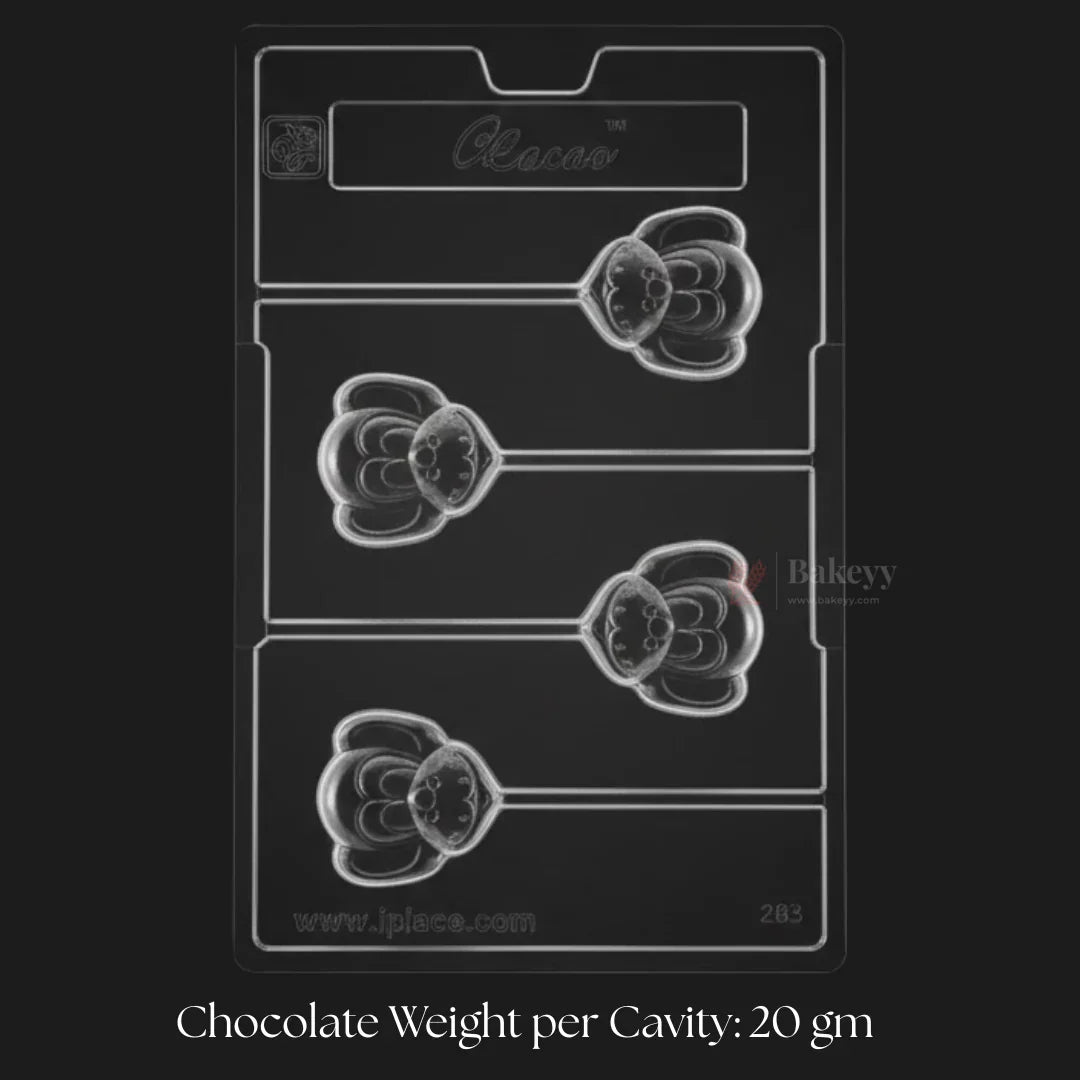 Mould 293 | Monkey Face Chocolate Lollipop Mould | 4 Cavity | Pack of 1