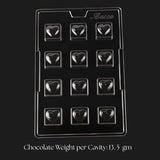 Mould 363 | Heart Filled Chocolate Mould | Square Chocolate with Heart Top | 12 Cavity | Pack of 1