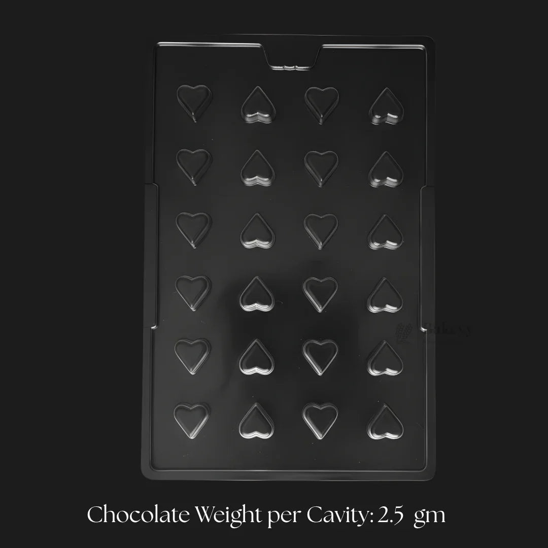 Mould 365 | Mini Heart Chocolate Mould | Little Hearts Chocolate Shape | 24 Cavity | Pack of 1