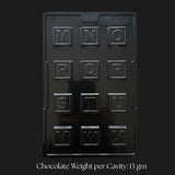 Mould 397 | Alphabet Chocolate Mould – Square Letter Design (M–X) | 12 Cavity | Pack of 1