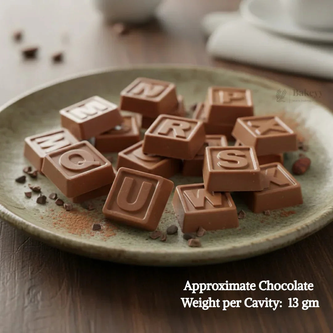 Mould_397_Alphabet_Chocolate_Mould_Square_Letter_Design_M_X_Food-Grade_Plastic_Chocolate_Tray_Pack_of_1 - Bakeyy.com