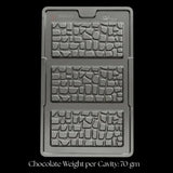 Bakeyy cracked stone bar chocolate mould tray with 3 cavities for baking and party favors