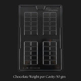 Mould 504 | Classic Segmented Chocolate Bar Mould  | 4 Cavity | Pack of 1