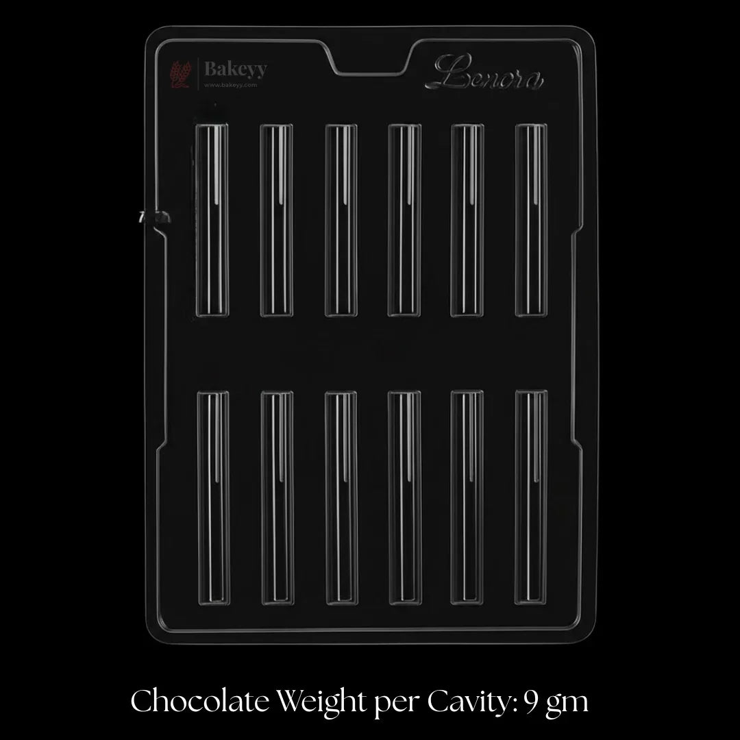 Mould_516-_Cacao_Pen_Shape_Design_Mould_12_Cavity_Party_Favor_Mould_Pack_of_1 - Bakeyy.com
