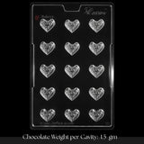 Bakeyy mini heart chocolate mould tray with 15 cavities for baking and candy making