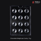 Mould 576 | 12-Cavity Diamond Dome Chocolate Mould | Pack of 1