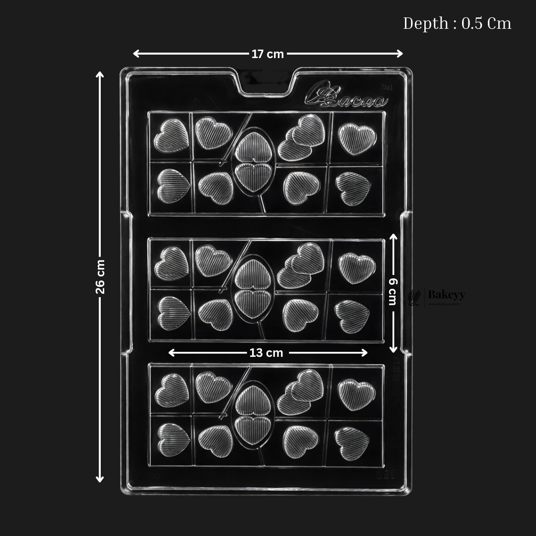 Mould 620 |Chocolate Heart Assorted Mould | Baking Accessories | Party Favor Mould | Pack of 1