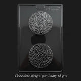 Mould 631 | Round Florentine Chocolate Mould | Embossed Swirl Designer Chocolate | 2 Cavity | Pack of 1