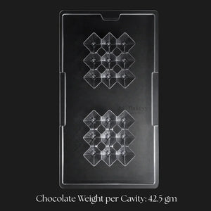 Mould_648_Diamond_Grid_Chocolate_Mould_2_Cavity_Party_Favor_Mould_Pack_of_1 - Bakeyy.com
