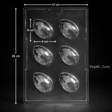 Mould 656 | Geometric Egg Chocolate Mold | 6 Cavity | Pack of 1