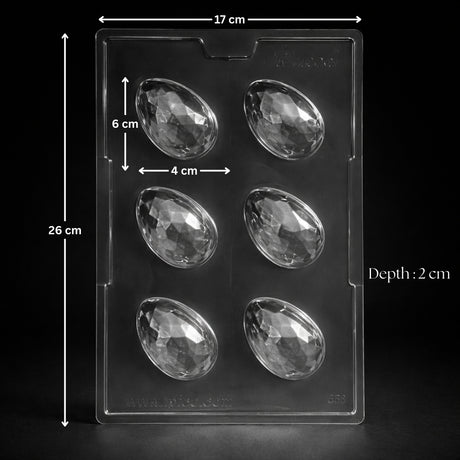 Mould 656 | Geometric Egg Chocolate Mold | 6 Cavity | Pack of 1