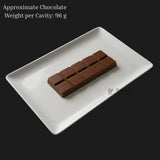 Rectangular chocolate bar on white tray, Dubai Kunafa Bar chocolate mould, Bakeyy baking supplies