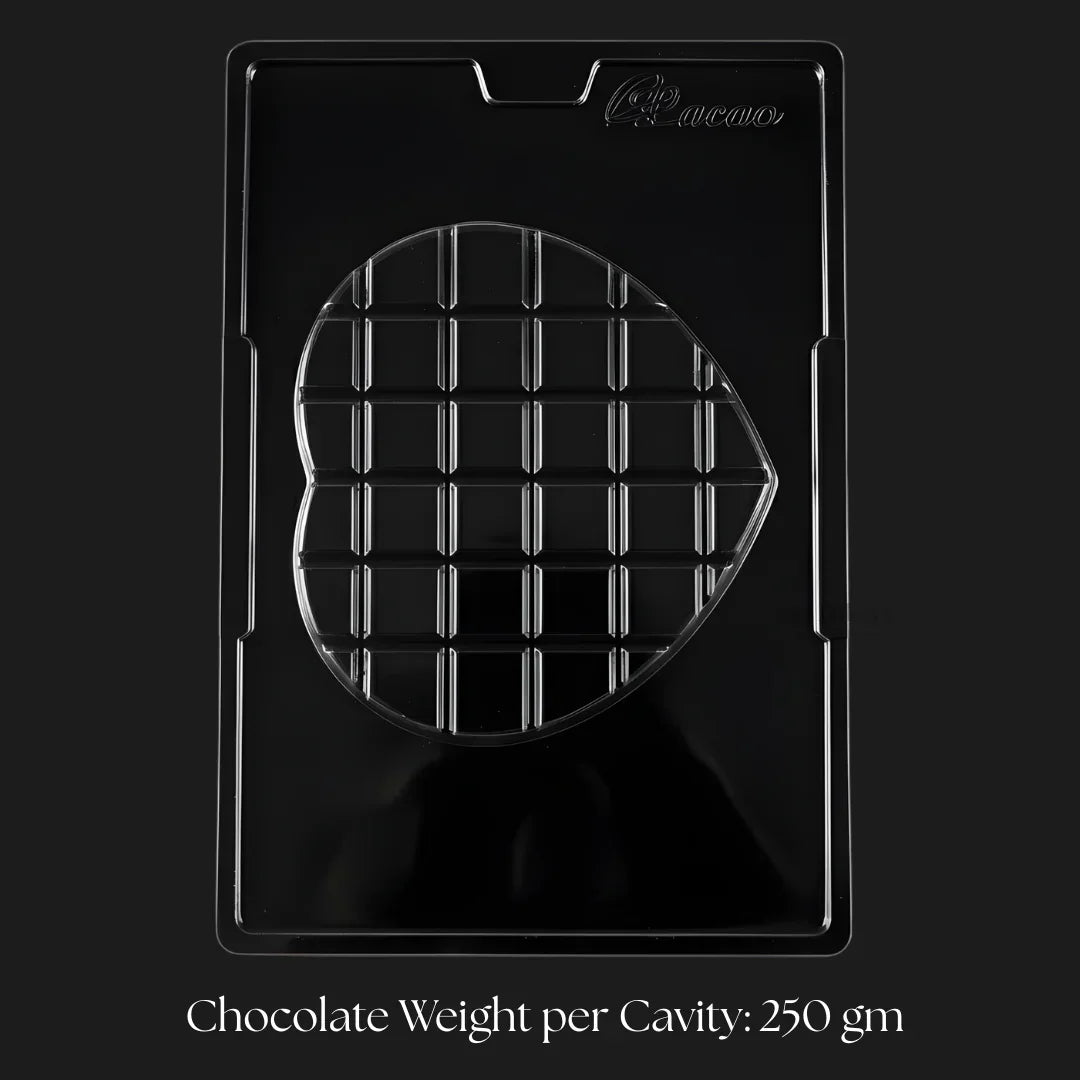 Mould_681_Dubai_Kunafa_Heart_Chocolate_Mould_Tray_1_Cavity_Party_Favor_Mould_Pack_of_1 - Bakeyy.com