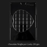 Clear plastic heart-shaped chocolate mould tray from Bakeyy, single cavity, 250g capacity