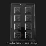 8-cavity Dubai Kunafa mini bite chocolate mould tray from Bakeyy.com with geometric design