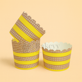 6cm | Yellow and Brown Flower Muffin Cup | Pack of 50