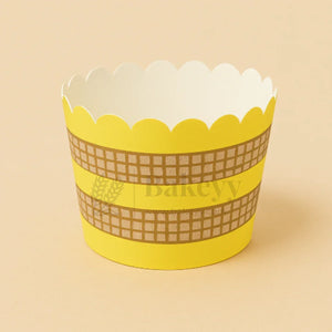 6cm | Yellow and Brown Flower Muffin Cup | Pack of 50 - Bakeyy.com - India - 6cm | Yellow and Brown Flower Muffin Cup | Pack of 50 - Default Title