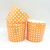 6cm | Orange Polka Dots Flower Muffin Cup | Pack of 50