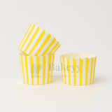6cm | Yellow White Striped Flower Muffin Cup | Pack of 50