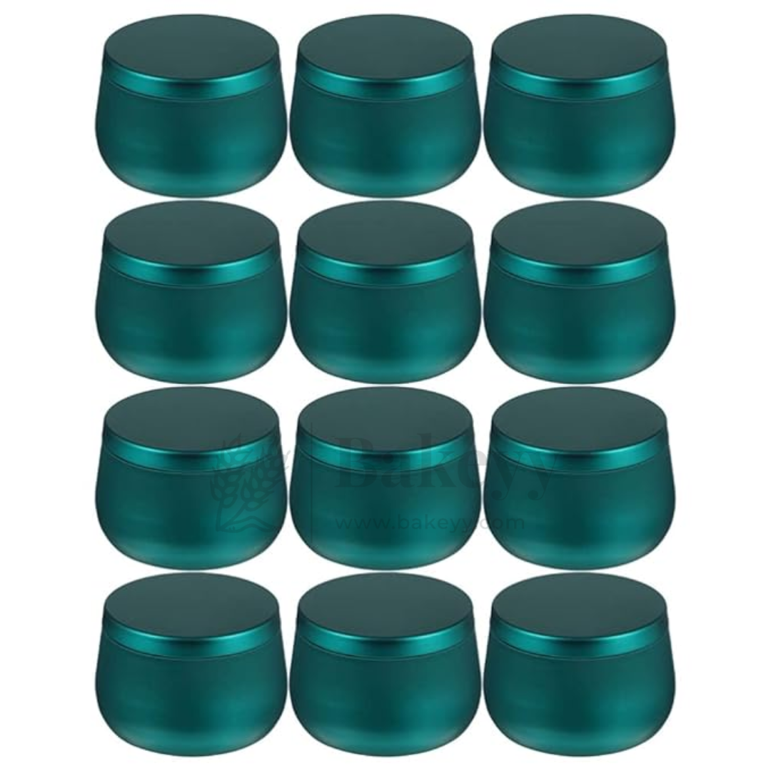 Green Candle Tin Box | 5x7.5cm| Empty Decorative Tin Box | Chocolate Box | Candy Box | Gift Box | Pack Of 4