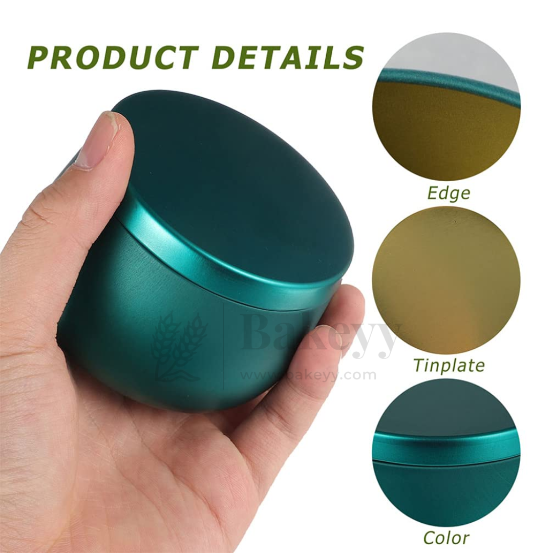 Green Candle Tin Box | 5x7.5cm| Empty Decorative Tin Box | Chocolate Box | Candy Box | Gift Box | Pack Of 4