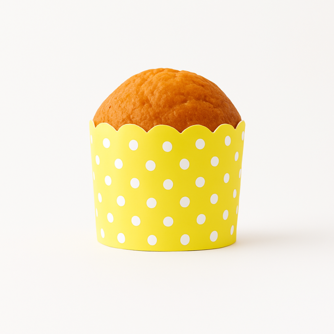 6cm | Yellow Polka Dots Flower Muffin Cup | Pack of 50