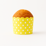 6cm | Yellow Polka Dots Flower Muffin Cup | Pack of 50