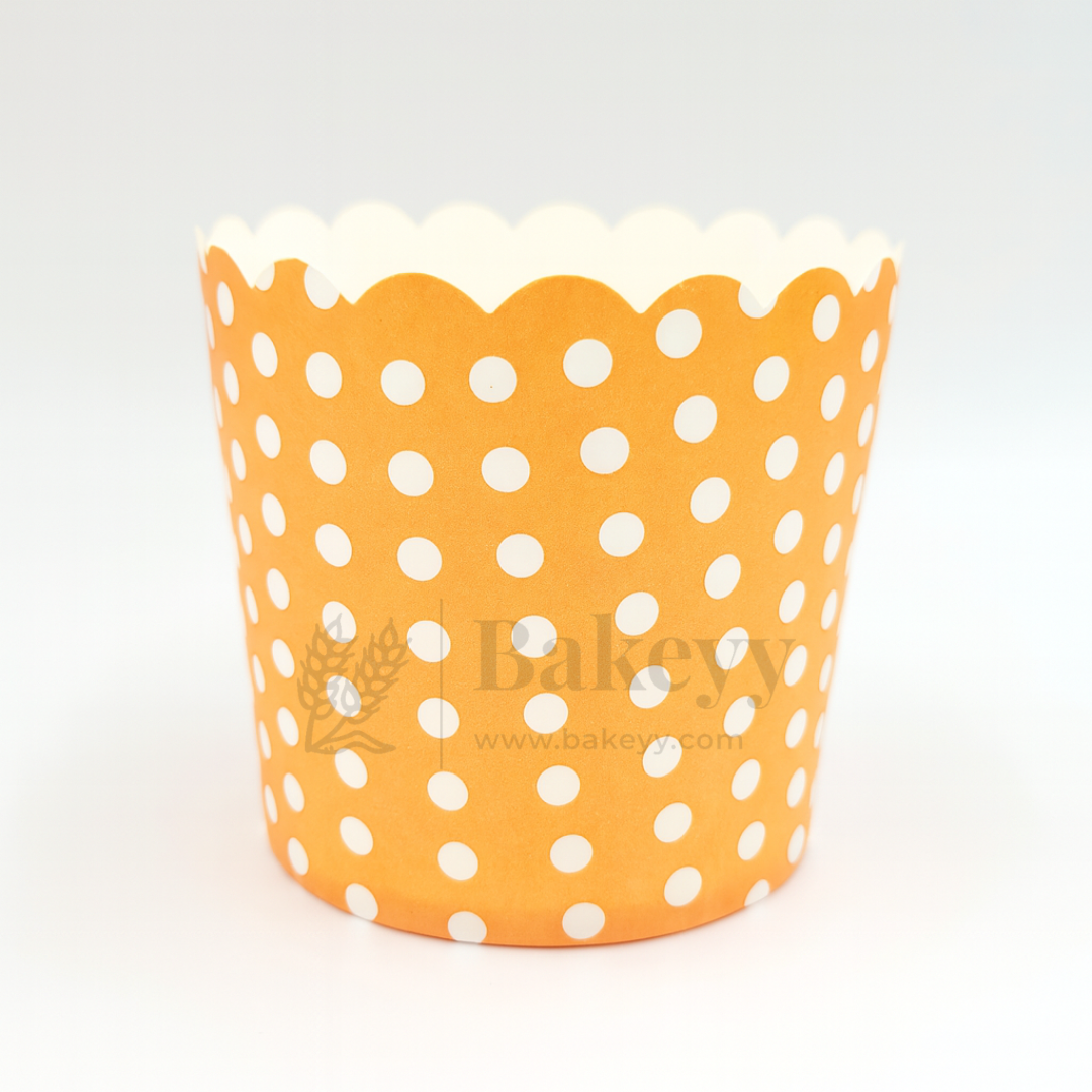 6cm | Orange Polka Dots Flower Muffin Cup | Pack of 50