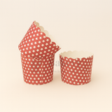6cm | Red Star Print Flower Muffin Cup | Pack of 50