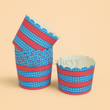6cm | Red and Blue Flower Muffin Cup | Pack of 50