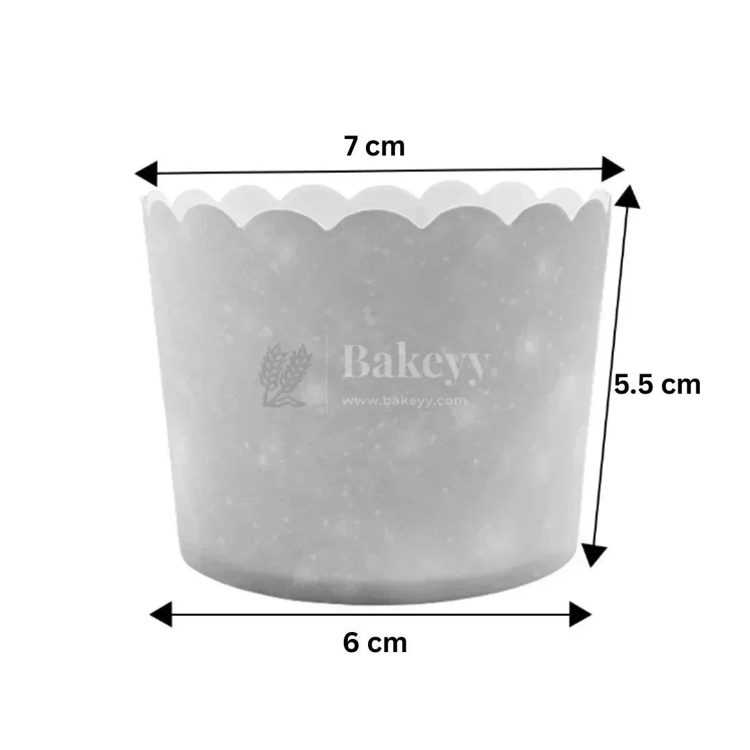 6cm | Sprinkles Print White Flower Muffin Cup | Pack of 50 - Bakeyy.com - India - 6cm | Sprinkles Print White Flower Muffin Cup | Pack of 50 - Default Title