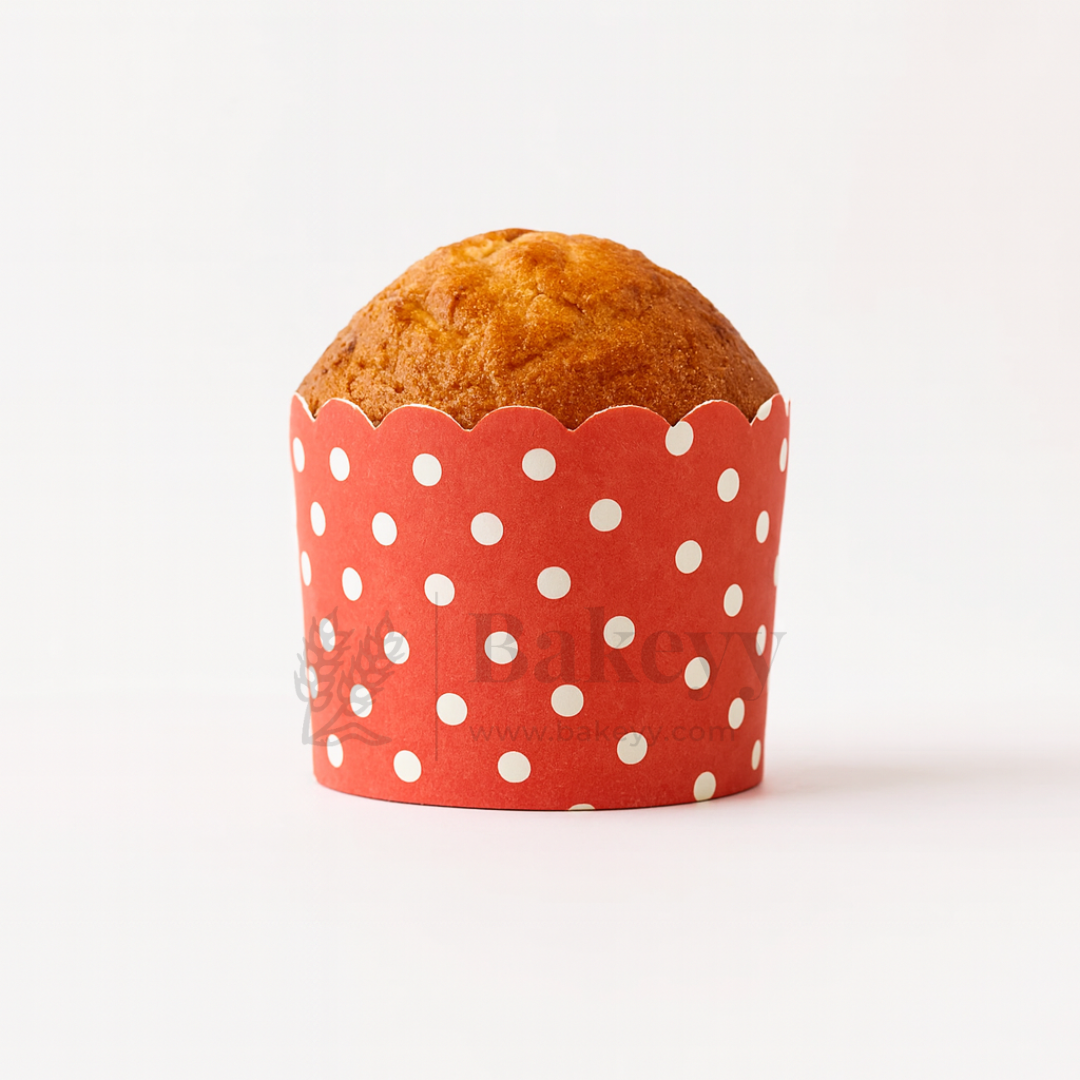 6cm | Red Polka Dots Flower Muffin Cup | Pack of 50