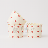 6cm | Pink Heart Flower Muffin Cup | Pack of 50