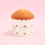 6cm | Pink Heart Flower Muffin Cup | Pack of 50