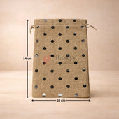 Natural_Jute_With_Silver_Dots_Premium_Colour_Jute_Potli_Bags_Pack_Of_10_2 - Bakeyy.com