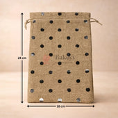Natural_Jute_With_Silver_Dots_Premium_Colour_Jute_Potli_Bags_Pack_Of_10_4 - Bakeyy.com